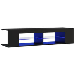 vidaXL TV Cabinet with LED Lights Black Hifi Stand Desk TV Unit Hifi Cabinet