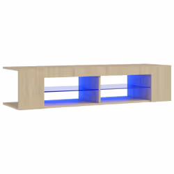 vidaXL TV Cabinet with LED Lights Sonoma Oak Hifi Stand TV Unit Hifi Cabinet