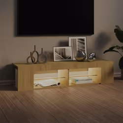 vidaXL TV Cabinet with LED Lights Sonoma Oak Hifi Stand TV Unit Hifi Cabinet