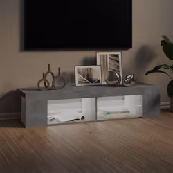 vidaXL TV Cabinet with LED Lights Concrete Grey Hifi Stand Desk Stereo Cabinet