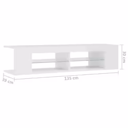 vidaXL TV Cabinet with LED Lights High Gloss White Hifi Stand Stereo Cabinet