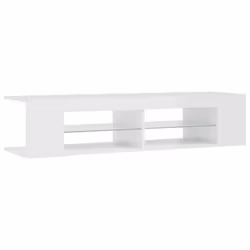 vidaXL TV Cabinet with LED Lights High Gloss White Hifi Stand Stereo Cabinet