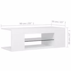 vidaXL TV Cabinet with LED Lights White Hifi Stand Desk Living Room Furniture - Additional view 4