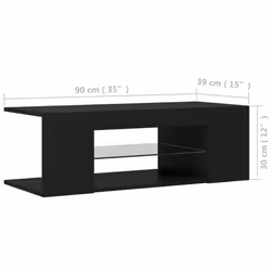 vidaXL TV Cabinet with LED Lights Black Hifi Stand Desk Living Room Furniture