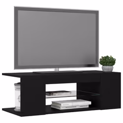 vidaXL TV Cabinet with LED Lights Black Hifi Stand Desk Living Room Furniture - Additional view 5