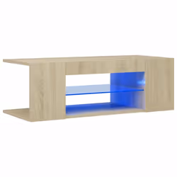 vidaXL TV Cabinet with LED Lights Sonoma Oak Hifi Stand TV Unit Hifi Cabinet