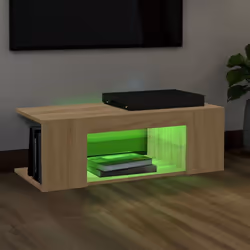 vidaXL TV Cabinet with LED Lights Sonoma Oak Hifi Stand TV Unit Hifi Cabinet - Additional view 5