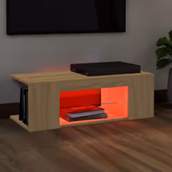 vidaXL TV Cabinet with LED Lights Sonoma Oak Hifi Stand TV Unit Hifi Cabinet - Additional view 6