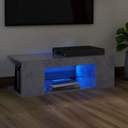 vidaXL TV Cabinet with LED Lights Concrete Grey Hifi Stand Desk Stereo Cabinet