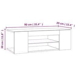 vidaXL TV Cabinet with LED Lights Concrete Grey Hifi Stand Desk Stereo Cabinet - Additional view 4