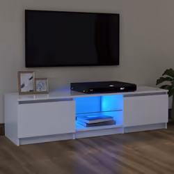 vidaXL TV Cabinet with LED Lights White Living Room Hanging TV Stand Unit
