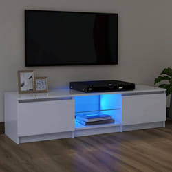vidaXL TV Cabinet with LED Lights White Living Room Hanging TV Stand Unit