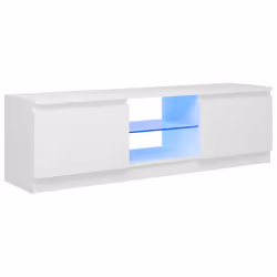 vidaXL TV Cabinet with LED Lights White Living Room Hanging TV Stand Unit