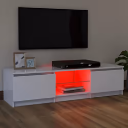vidaXL TV Cabinet with LED Lights White Living Room Hanging TV Stand Unit
