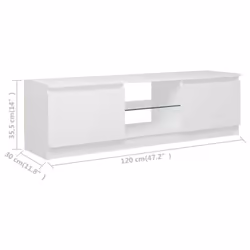 vidaXL TV Cabinet with LED Lights White Living Room Hanging TV Stand Unit - Additional view 4