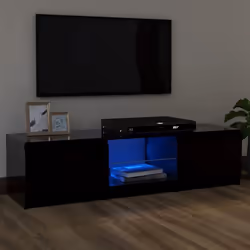 vidaXL TV Cabinet with LED Lights Black Living Room Hanging TV Stand Unit