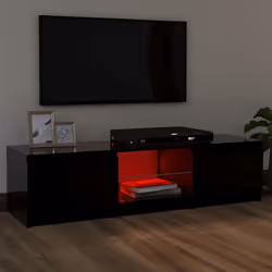 vidaXL TV Cabinet with LED Lights Black Living Room Hanging TV Stand Unit