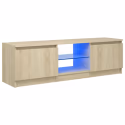 vidaXL TV Cabinet with LED Lights Sonoma Oak Living Room Hanging TV Stand