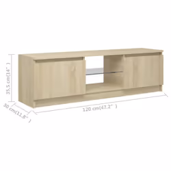 vidaXL TV Cabinet with LED Lights Sonoma Oak Living Room Hanging TV Stand - Additional view 4