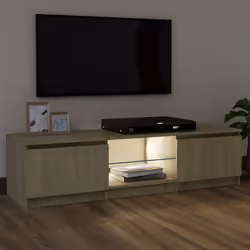 vidaXL TV Cabinet with LED Lights Sonoma Oak Living Room Hanging TV Stand - Additional view 5