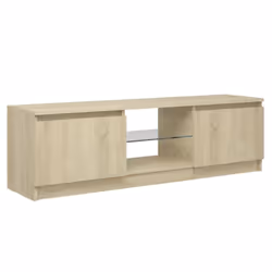 vidaXL TV Cabinet with LED Lights Sonoma Oak Living Room Hanging TV Stand - Additional view 7