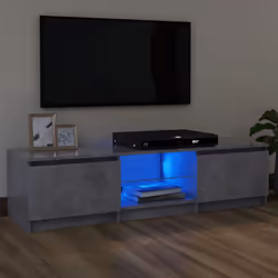 vidaXL TV Cabinet with LED Lights Concrete Grey Living Room TV Stand Unit