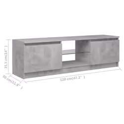 vidaXL TV Cabinet with LED Lights Concrete Grey Living Room TV Stand Unit - Additional view 4