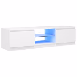 vidaXL TV Cabinet with LED Lights White Living Room Hanging TV Stand Unit