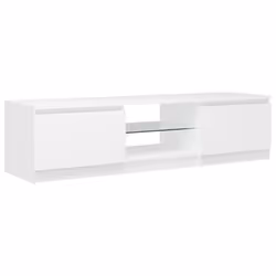 vidaXL TV Cabinet with LED Lights White Living Room Hanging TV Stand Unit
