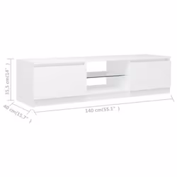 vidaXL TV Cabinet with LED Lights White Living Room Hanging TV Stand Unit - Additional view 4