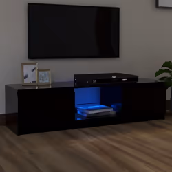 vidaXL TV Cabinet with LED Lights Black Living Room Hanging TV Stand Unit
