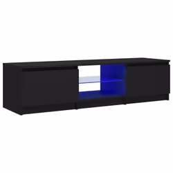 vidaXL TV Cabinet with LED Lights Black Living Room Hanging TV Stand Unit