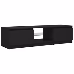 vidaXL TV Cabinet with LED Lights Black Living Room Hanging TV Stand Unit