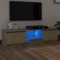 vidaXL TV Cabinet with LED Lights Sonoma Oak Living Room TV Unit HiFi Cabinet