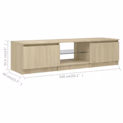 vidaXL TV Cabinet with LED Lights Sonoma Oak Living Room TV Unit HiFi Cabinet - Additional view 4