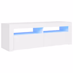 vidaXL TV Cabinet with LED Lights White Hifi Stand Desk TV Unit Hifi Cabinet