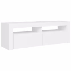 vidaXL TV Cabinet with LED Lights White Hifi Stand Desk TV Unit Hifi Cabinet