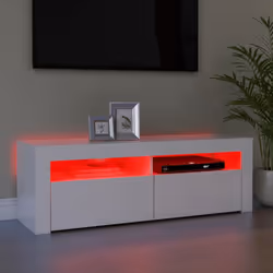 vidaXL TV Cabinet with LED Lights White Hifi Stand Desk TV Unit Hifi Cabinet - Additional view 5