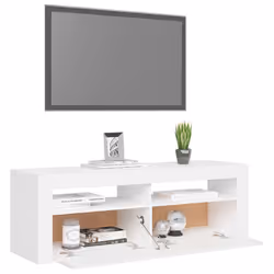 vidaXL TV Cabinet with LED Lights White Hifi Stand Desk TV Unit Hifi Cabinet - Additional view 7