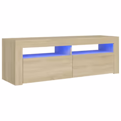 vidaXL TV Cabinet with LED Lights Sonoma Oak Hifi Stand TV Unit Hifi Cabinet