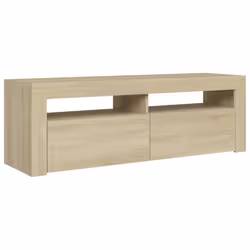 vidaXL TV Cabinet with LED Lights Sonoma Oak Hifi Stand TV Unit Hifi Cabinet