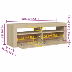 vidaXL TV Cabinet with LED Lights Sonoma Oak Hifi Stand TV Unit Hifi Cabinet - Additional view 4