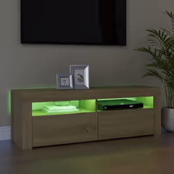 vidaXL TV Cabinet with LED Lights Sonoma Oak Hifi Stand TV Unit Hifi Cabinet - Additional view 6