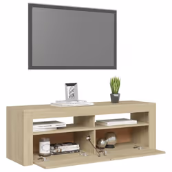 vidaXL TV Cabinet with LED Lights Sonoma Oak Hifi Stand TV Unit Hifi Cabinet - Additional view 7