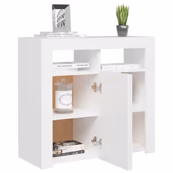 vidaXL Sideboard with LED Lights White Home Living Room Storage Cabinet Unit - Additional view 6
