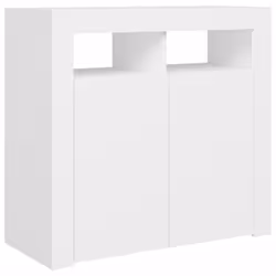 vidaXL Sideboard with LED Lights White Home Living Room Storage Cabinet Unit - Additional view 7