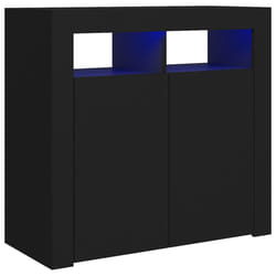 vidaXL Sideboard with LED Lights Black Home Living Room Storage Cabinet Unit
