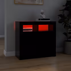 vidaXL Sideboard with LED Lights Black Home Living Room Storage Cabinet Unit