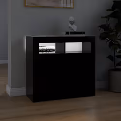 vidaXL Sideboard with LED Lights Black Home Living Room Storage Cabinet Unit - Additional view 5