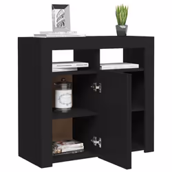 vidaXL Sideboard with LED Lights Black Home Living Room Storage Cabinet Unit - Additional view 6